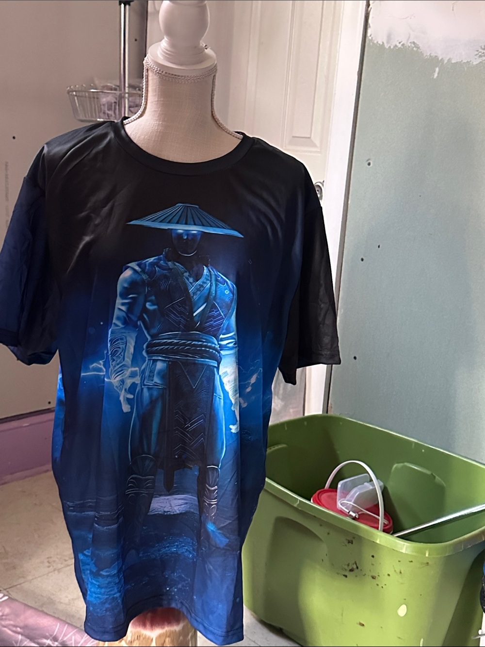 Black & Blue Graphic Kids Tee - Ninja Warrior Design for an adult 1x